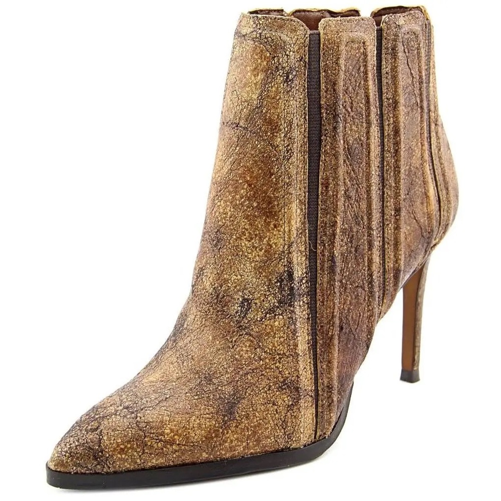 Donald J. Pliner Brown Heeled Boots with Distressed Finish